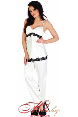 Пижама со штанами из шелка De Lafense 927